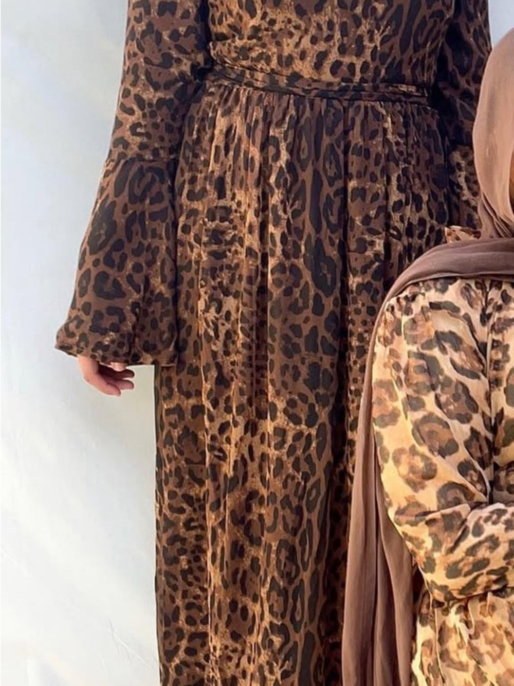 Leopard Print Brown Maxi Dress - Women